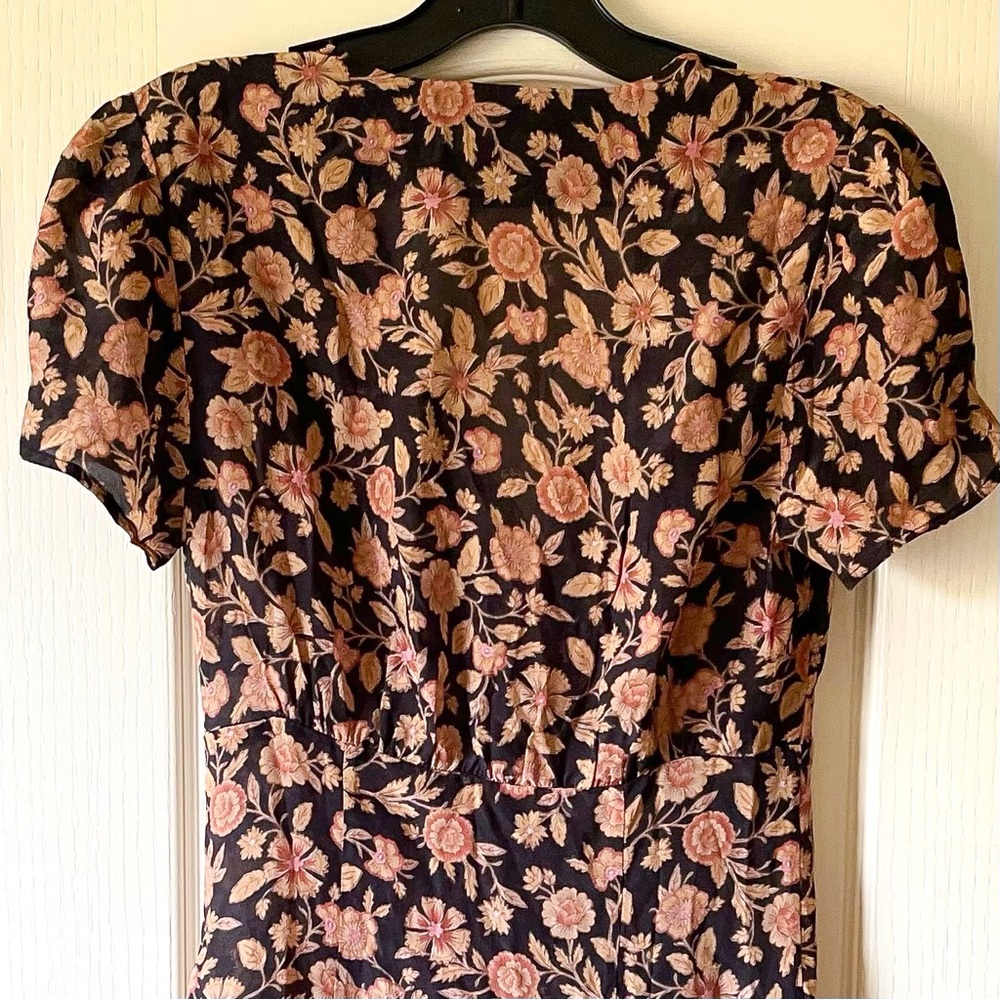 Realisation The Monica Silk Floral Midi Dress Fantasy Black Pink Small EUC - Picture 6 of 14